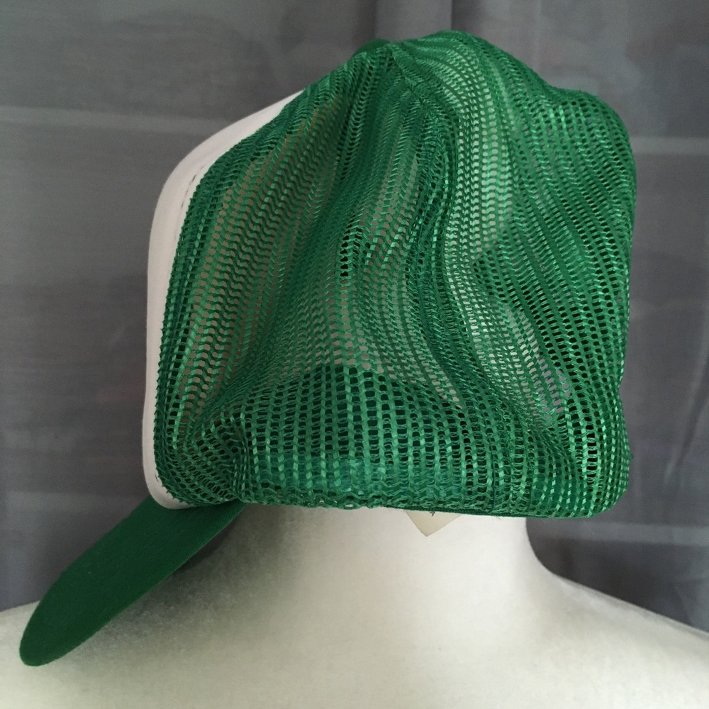 NEW! Vintage Trucker’s Cap 'Abe Lines Worcester MA' Adjustable Back Green White - Picture 6 of 8